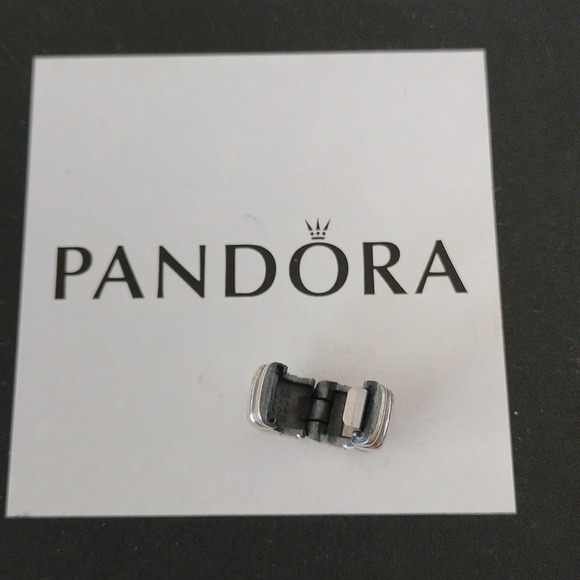Pandora Sterling Silver Ribbed Clip Charm 790163 - Picture 3 of 5